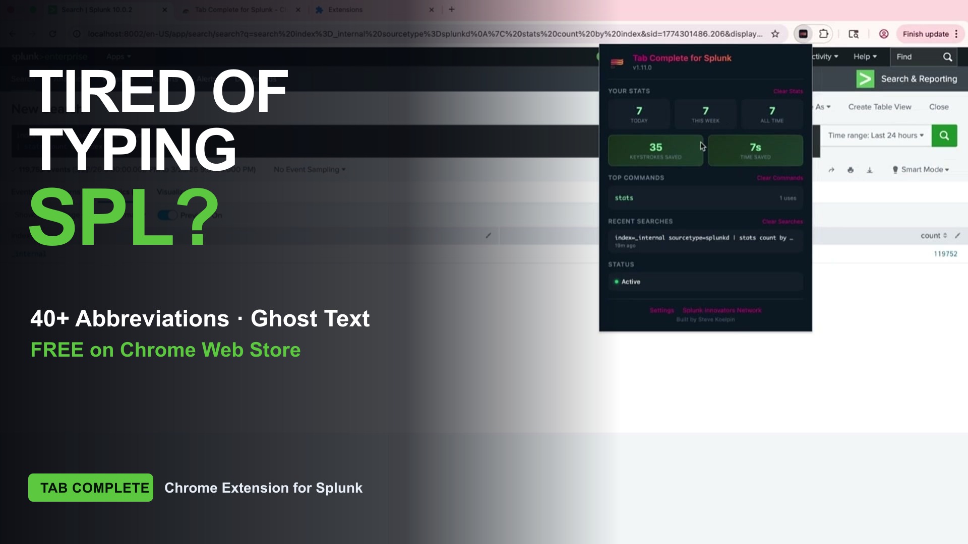 Tab Complete — SPL autocomplete demo